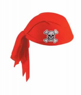 Pirate Theme Party Red Head Scarf Hat Fancy Dress