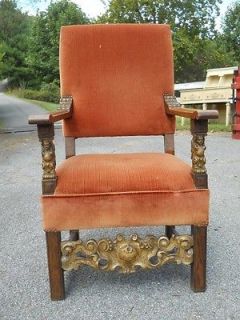 Antique Hand Carved Castle Throne Chair Angels Central Virginia