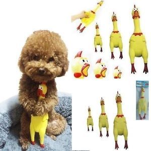 Screaming Shrilling Yellow Rubber Chicken Pet Dog Toys Boy Kids Sound Prank Toys