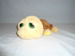 Russ Berrie Lil Peepers Med 10" Brown Yellow Turtle Shelly Plush Big Eye Stuffed