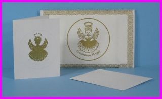 50 Embossed Blank Guardian Angel Note Greeting Cards with Envelopes New