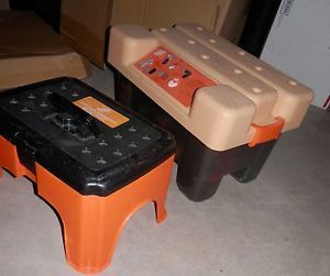 Vintage  Kids Electronic Work Bench Step Stool w Tools