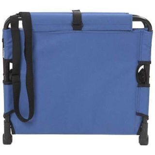 Set of 2 Blue Portable Folding Bleacher Seat Chair Cushion Padded Back Support