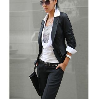 New Womens Korea Fashion OL Chic Slim Blazer Suit Jacket 3 Colors