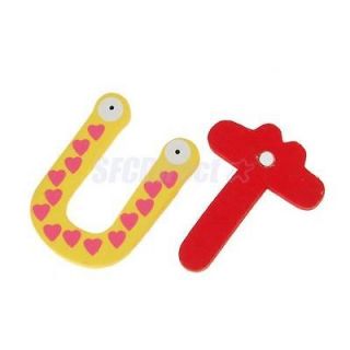 5X A Z 26 Letter Alphabet Wooden Fridge Magnet Carton Kid Education Toy Memo Pin