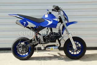 Blue Mini Moto Kids Dirt Pocket Bike Motorcycle 2 Stroke Gas Engine No CA Sale