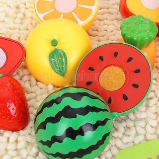 Plastic Pretend Play Toy Cutting Fruit Vegetable Set