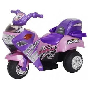 Girls Pink Kids Battery Powered Ride on Toy 6V Volt Motorcycle Trike Electric
