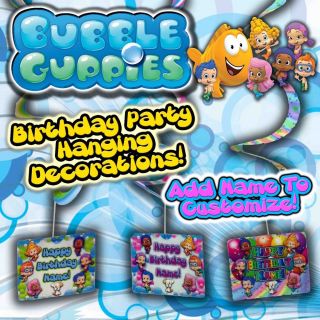 Bubble Guppies Custom Dangler Hanging Birthday Party Supplies Favors Decorations