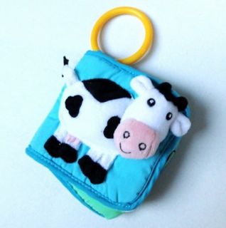 Infant Baby Children Kid's Rattle Textured Animal Mini Plush Soft Cloth Book Toy