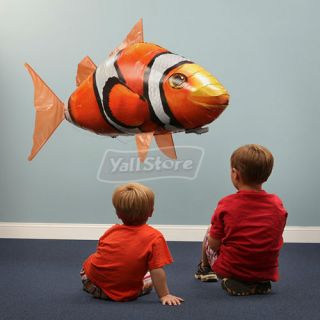 New Air Swimmers Inflatable Flying Shark Clown Fish Remote Control Toy R C