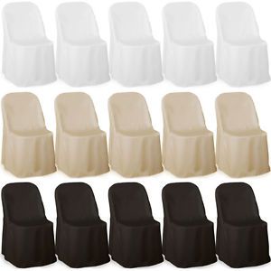 Premium Folding Poly Chair Covers for Wedding Party Decorations Metal Plastic
