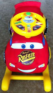 Kids Racer My Lightning McQueen Disney Cars Ride on Plush Rocker Toy w Sounds