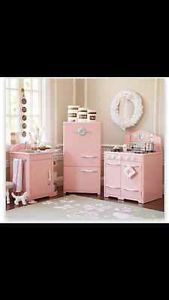 Pottery Barn Kids Pink Kitchen Pretend Play Set incl Washer Dryer