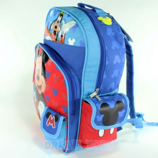 Disney Mickey Mouse Goofy Print 16" Large Backpack Bag School Boys Kids