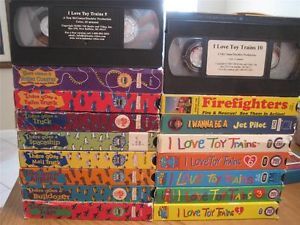 Boy Girl Kid Lot 17 VHS Videos There Goes I Love Toy Train Jet Pilot Firefighter