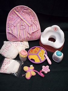 Baby Alive Accessories Potty Chair Diapers Food Stuff Diaper Bag Backpack