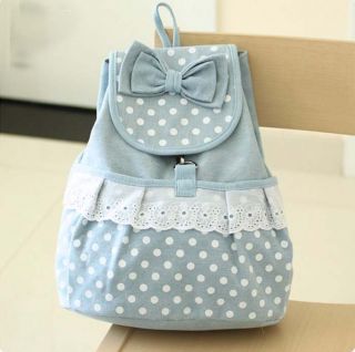 Seven Colors New Sweety Ladies Candy Canvas Shoulder Bag Backpack Book Bag