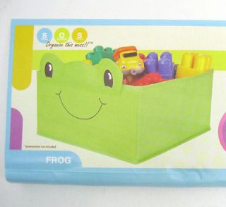 New Green Frog Fabric Storage Bin Great for Kids Room Toys Clothes Organization