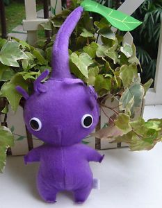 New Nintendo Pikmin Plush Toy Purple with Leaf Lovely Gift for Kids Free