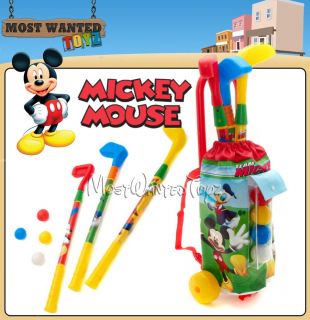 Disney Mickey Mouse Junior Children's Golf Set Kids Trolley Brand New