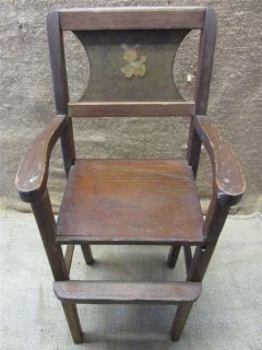 Vintage Wooden Doll High Chair Antique Toy Old Dolly Highchair Girl Boy 7348