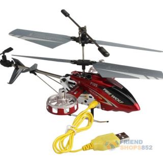 F103 Metal RC Helicopter 4 Channel 4CH Gyro RTF Red LED Lights Remote Control