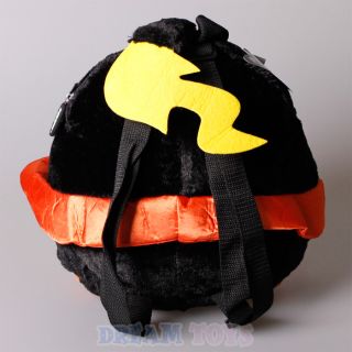 Rovio Angry Birds Bomb Black Bird Large 12" Plush Backpack Bag Kids
