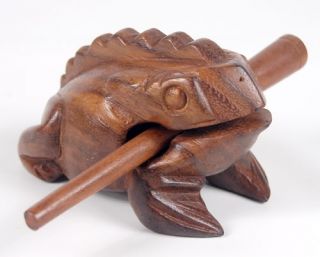Thai Hand Carved Wooden Croaking Frog Made in Thailand New 4 5 inch Wood Toy