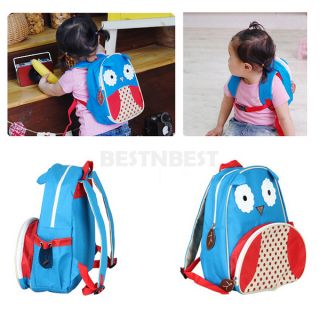 Kids Baby Unisex Cute Animal Owl Cartoon Backpack Shoulder Book School Bag