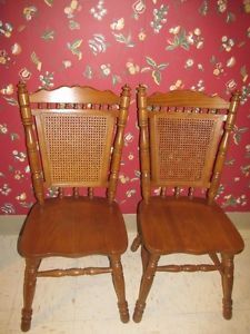 Tell City Chair Tanbark Oak Caned Back Sides 1416 Made in The USA
