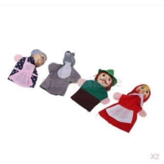 2 Sets Finger Puppets Little Red Riding Hood and Mermaid Story Telling Kids Toy