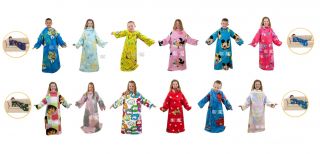 Kids Character Sleeved Fleeces Snuggle Wrap Blanket Boys Girls Childrens Disney