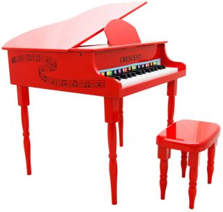 New Crescent 30 Keys Red Baby Toy Grand Piano with Bench for Kids Age 3 9
