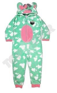 Boys Girls Kids Onesie Sleepsuit All in One Pyjamas Hooded Fleece 2 13 New