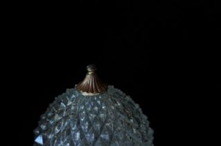 Vtg Ornate Cut Crystal Glass Globe Teardrop Ceiling Fixture Sconce Light Lamp