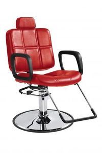 Red Shampoo Styling Hydraulic Barber Chair Hair Beauty Salon Equipment Recling