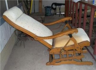 Antique Rocking Chair Recliner Glider for Restoration Turn of Century