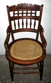 Antique 19th Century Victorian and Pre Civil War Era 1851 Wood Cane Chair