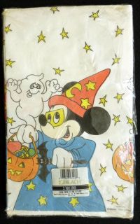 Disney Mickey Mouse Halloween Tablecloth Fantasia Sorcerer's Apprentice New Vtg