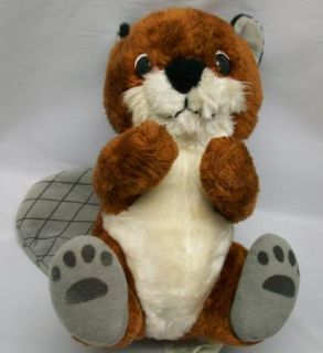 Vintage Large Tail Beaver Plush Stuffed Animal Toy Cute