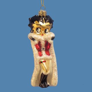 Christmas Kurt Adler Santa Betty Boop Glass Ornament