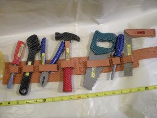 9 Pieces Kids Boy Tool Belt Set Toy Hard Hat Role Play Bob Builder Engineer Kit