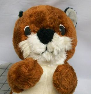 Vintage Large Tail Beaver Plush Stuffed Animal Toy Cute