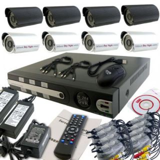 8 CH Channel DVR 8 Indoor Outdoor CCTV Home Security Surveillance Camera System