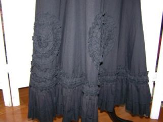 Best Lucy Paris Embroiderey Sequins Raised Rosettes Maxi Peasant Skirt Size M