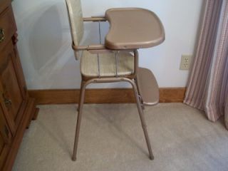 Vtg 50s 60s Cosco High Chair w Foot Rest Safety Strap