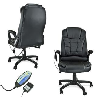 High Back PU Leather Massage Executive Chair Comfort Vibration Office Desk New
