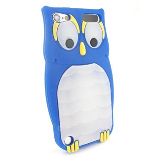 3D Blue Cute Owl Silicone Gel Skin Case Cover Apple iPod Touch 5 5g Accessory