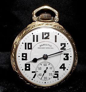 Hamilton 16S 21 Jewel Railroad Grade 992B Pocket Watch in A Hamilton 10K GF Case